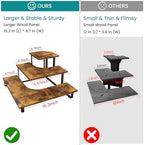 ELITEROO 3 Tier Wooden Retail Display Shelves, Portable Display Rack for Retail Counter Top Craft Shows, 3 Step Corner Tiered Table Display Tower Stand for Cupcake Jewelry Card Sticker Display - Image 2