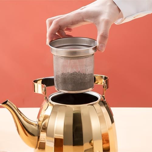Thickened Teapot with Removable Infuser Stainless Steel for Hotels Restaurants(Gold,1.5L) - Image 4