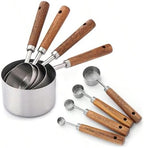 Wooden Handle Stainless Steel Measuring Cup & Spoon - Image 2