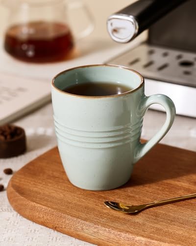 famiware Jupiter Coffee Mugs Set of 4, 14 OZ Coffee Mug, Microwave and Dishwasher Safe, Coffee Cups with Handle for Coffee, Tea, Cocoa, Milk, Light Green (Pack of 2) - Image 2