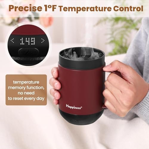 Happiness Self-Heating Coffee Mug,16oz Temperature Control Smart Cup - Image 2