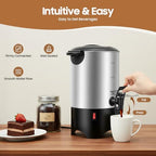 30 Cups Coffee Urn and Hot Beverage Dispenser, Stainless Steel Electric Coffee Percolator with Fast Heating, Reusable Filter, Two-Stage Faucet for Home, Office, Party - Image 5