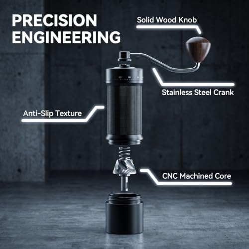Manual Coffee Grinder, 55 Adjustable Levels Burr Coffee Grinders for Home - Image 5