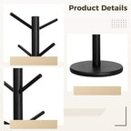 Coffee Mug Tree Stand, Black Wooden Organizer with 6 Hooks for Kitchen - Image 5
