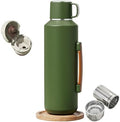 316 Stainless Steel Water Bottle 50 oz with Lidded Cup - Keep 24+ Hrs Warm for Hot & Cold Drinks - Leakproof Vacuum Insulated Thermal Flask with Handle for Travel Coffee by Vistatroy