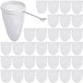 Woanger 40 Pack Reusable Fine Mesh Strainer Bags with Stainless Steel Handle, Large Capacity Nut Filter Bags for Juice, Almond Milk, Coffee, Soup, Bean Beverage & Cold Brew – Sturdy Nylon Strainers by Woanger