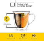 JoyJolt Serene Double Walled Insulated Glasses Coffee Mug (Set of 2) 13.5 Ounces - Image 3