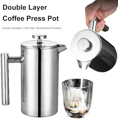 Stainless Steel French Press Coffee Maker 12/27/34 oz Insulated Double Wall - Image 2