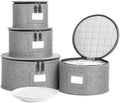 storageLAB 4-Piece Quilted China Plate Storage Set | Felt Dividers | Gray by storageLAB
