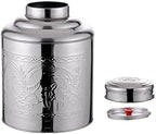 Tea Jars Storage Tea Jars Storage, Stainless Steel Tea Canister Silver Kitchen Food Storage Jars 100g Tea Tin Coffee Dispenser with Sealed Lids Airtight Loose Leaf Tea Container (Silver 11X8.8X5.5CM) by Unknown