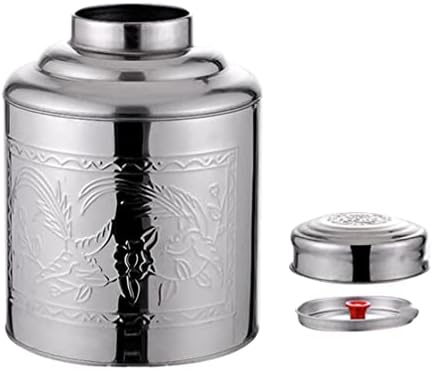 Tea Jars Storage Tea Jars Storage, Stainless Steel Tea Canister Silver Kitchen Food Storage Jars 100g Tea Tin Coffee Dispenser with Sealed Lids Airtight Loose Leaf Tea Container (Silver 11X8.8X5.5CM) by Unknown