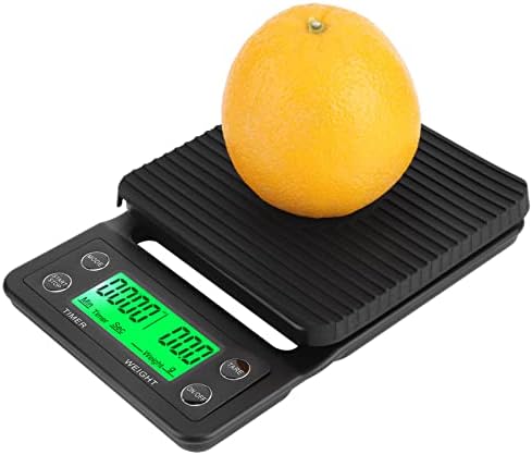 Drip Coffee Scale, Pour Over Coffee Scale with Timer Portable Electronic Digital Kitchen Scale Food Weighing (Black 5KG/0.1) - Image 3