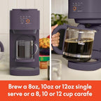 BELLA VersaBrew 2-in1 Coffee Maker, K-Cup compatible, Brew 3 Sizes Carafes & Single Serve Cups, Dishwasher Safe Reusable Filter & Filter Holder, Iced Coffee Function, 60oz Tank, Plum - Image 3