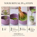7-Piece Matcha Whisk Set – Ceramic Matcha Bowl with Spout, Bamboo Whisk & Holder, Scoop, Sifter, Tea Towel – Japanese Tea Set & Matcha Starter Kit Gift Box (Purple) - Image 5