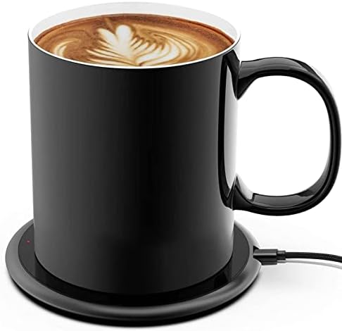 BoxWave Charger Compatible with Osom OV1 - HottieMug with Wireless PowerDisc Charger (15W), Qi Mug Warmer Coffee Desktop - Jet Black - Image 2