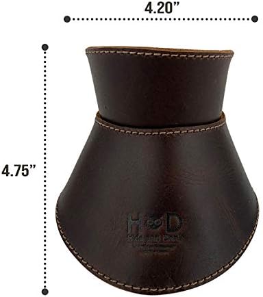 Hide & Drink, Pour Over Collar Compatible with Chemex 6-Cup Glass Handmade from Full Grain Leather - Bourbon Brown - Image 6