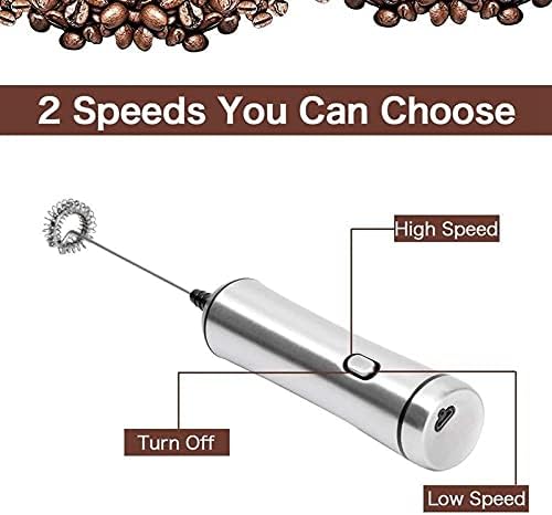 Spring Whisk Electric Milk Frother Handheld Foamer Drink Mixer Two Speeds - Image 3