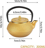 Japanese Tetsubin Cast Iron Teapot Tea Kettle pot with Strainer for Stovetop Safe Tea Kettle for Boiling Hot Water Tea, Mothers Day Gifts from Daughter,300ML - Image 5