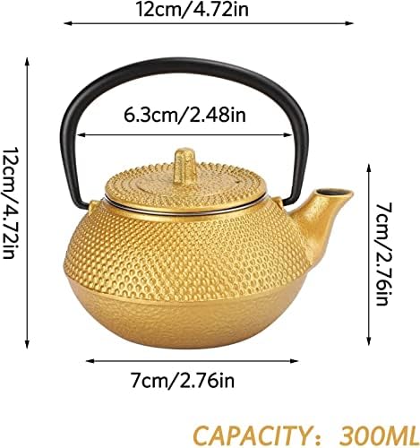 Japanese Tetsubin Cast Iron Teapot Tea Kettle pot with Strainer for Stovetop Safe Tea Kettle for Boiling Hot Water Tea, Mothers Day Gifts from Daughter,300ML - Image 5