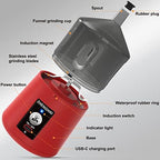 Electric Portable Herb Grinder. USB-C Rechargeable, Compact Size, Easy On/Off. Fast Grinding for Flower Buds Dry Spices Herbs, with Pulse Mode and Cleaning Brush (Red) - Image 6