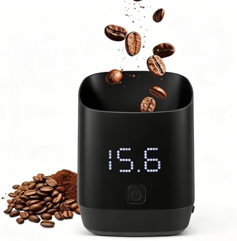 Mini Digital Coffee Bean Scale Cup, 0.1g Espresso Weight Scale and Coffee Bean Measuring Cup, USB-C Rechargeable Dosing Cup with LED Display, Tare Function for Pour Over, Espresso, French Press by Unknown