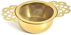 Tea Filters Tea Infusers Double Ear Handles Spice Filter Loose Leaf with Drip Bowl Tea Strainer Durable Reliable Stainless Steel Teaware (Color : Gold) by Unknown