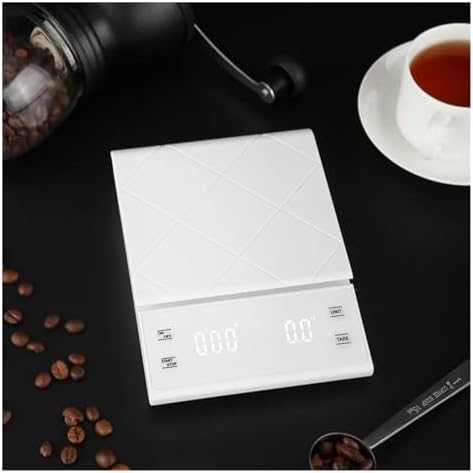 Digital Scale, Coffee Scale, Timer Function, Digital Display, Maximum Weighing 3kg, Accuracy 0.1g Food Kitchen Gram Weight Small Balance(White) - Image 4