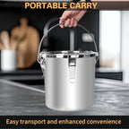 21L/5.6GAL and 12L/3.2GAL Stainless Steel Airtight Canister, Food Storage Canisters with Lid&Locking Clamp for Rice Flour Sugar Grain Coffee Bean Storage Containers (12L & 21L,2 CANISTERS) - Image 3