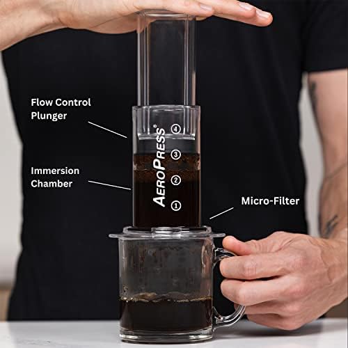 AeroPress Clear Coffee Maker and Carafe Bundle, French Press Coffee Maker, Premium Coffee Press for Smooth Coffee Without Grit or Bitterness, Small Portable, Ideal for Camping & Travel - Image 2