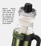 TKK 40 oz Insulated Tumblers with Handle and Straw, Stainless Steel Travel Mug with Ceramic Coating, Leak Proof Double Walled Iced Coffee Cup with Strainer for Hot & Cold Drinks, Olive Green - Image 4
