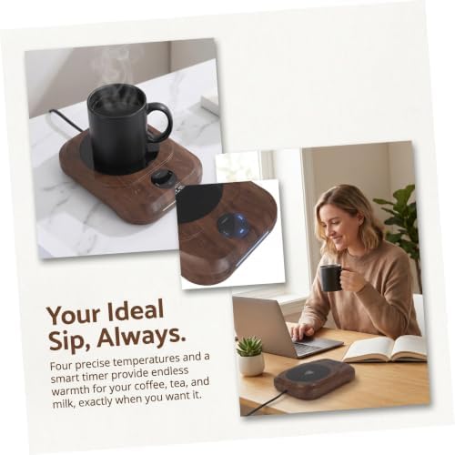 NOLITOY Coffee Mug Warmer with 4 Heat Settings and Timer Reservation, Electric Cup Heater for Coffee and Tea, Oversized Heating Panel with Intelligent LED Screen, Colorful Ambience Light, - Image 3