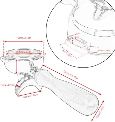 DIBTSA 58mm Portafilter Double Spouts 2 Ears Compatible with E61 Group Head, Flair 58, ECM, Rocket, Sanremo, Synesso, Slayer, Espresso Machine Parts - Image 3