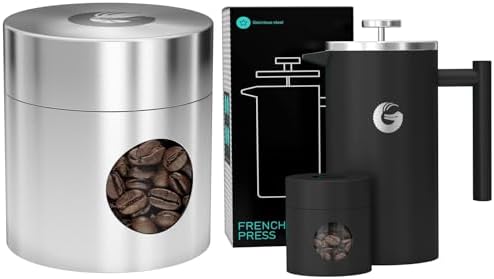 Coffee Gator French Press Coffee Maker- 34 Oz and Mini Canister 4oz by CoffeeGator