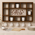 Cinnvoice Oversize Coffee Mug Display Shelf for Wall, Rustic Brown by QinYee