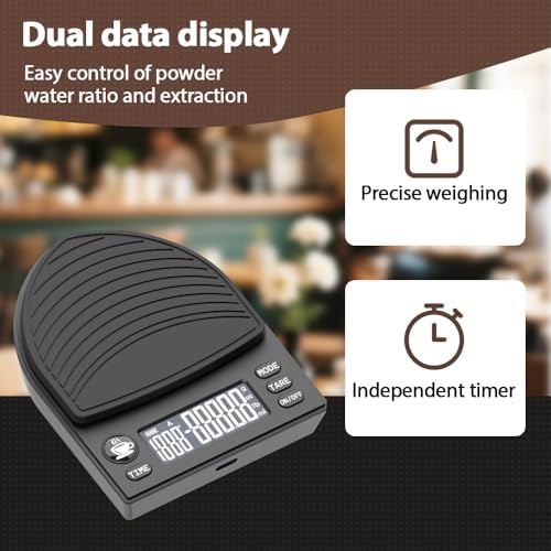 Mini Coffee Scale with Timer, 0.1g Digital Espresso Scale, 4 Units g/oz/lb/ml, Compact Kitchen Scale with LED Display & Silicone Pad for Coffee, Baking, Small Items - Image 2