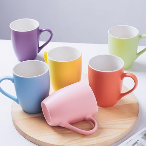 Coffee Mugs Set of 6, 12oz Colorful Ceramic Coffee Mugs Cups with Handle by Unknown