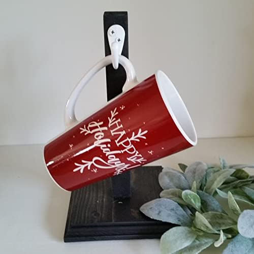 Black Mug Stand/Coffee Mug Holder Tree 2 Hook Farmhouse Cup Rack Small Stand Perfect for RV Apartment Coffee Bar - Image 3