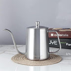 Easyworkz Gage Gooseneck Pour Over Coffee Kettle 20 oz with Thermometer Stainless Steel Hand Drip Coffee Pot, Silver, Bundled with Retro Stainless Steel Coffee Spoon With Black Walnut Handle,10g - Image 4