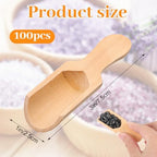 100 Pack Mini Wooden Spoons for Jars Small Bath Salt Bamboo Spoons Bulk Small Scoop Mini Scooper Wooden Candy Spoon Washing Powder for Sugar Scrubs, Bath Salts, Cooking - Image 2