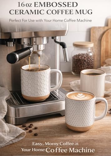 GBhome Coffee Mugs Set of 4, 16 oz White Coffee Cups with Large Handle - Image 4