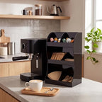 Wenqik 3 Tier Acrylic Coffee Bar Organizer Black Condiment Holder - Image 7