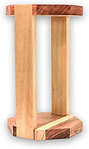 Generic Hand Made Puertorrican Wood Pour Over Coffee Maker (Greca) with Cloth filter (media) and Ceramic Cup set, 12 x 7 x 7, Natural Wood by Unknown