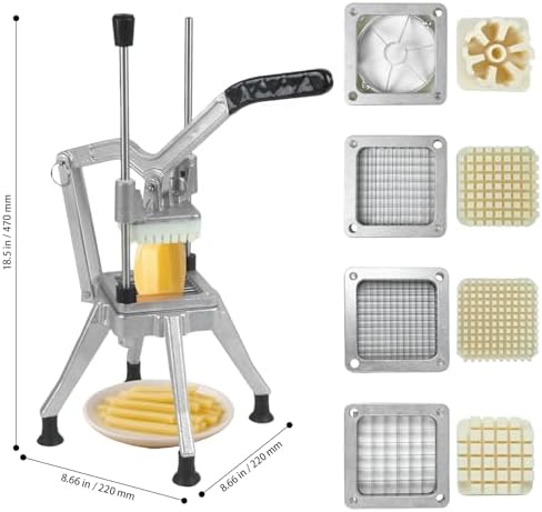 Commercial Vegetable Chopper, Heavy Duty Professional Fruit Dicer with 1/4" Replacement Blade, Stainless Steel French Fry Cutter, Fruit Slicer for Tomato Peppers Potato Mushroom - Image 6