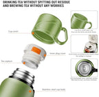 Double wall vacuum Leakproof stainless steel wide mouth insulated water bottle;tea tumbler with infuser,cup,lid;smart thermoses hot drinks;thermal flask ice coffee with led digital temperature display - Image 4