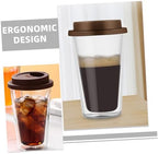 Glass Coffee Cup with Silicone Lid Reusable Beverage Mug for Hot Cold Drinks for Tea Juice Ergonomic Design for Easy Handling - Image 6