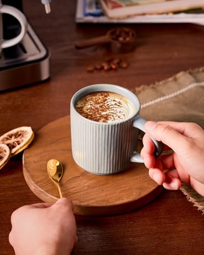 famiware Coffee Mug Set of 4, Star 12 oz Ceramic Mugs Cups Set with Handle - Image 5