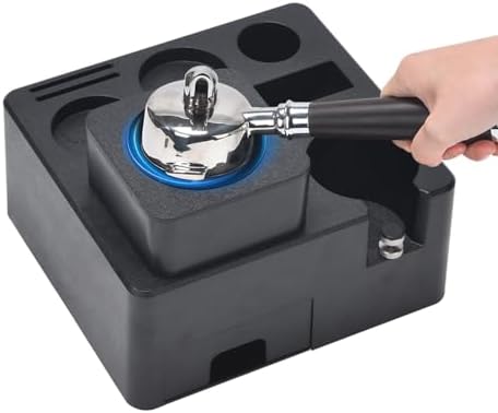 CAFEMASY Electric Espresso Coffee Puck Sucker Automatic Knock Box Espresso Coffee Portafilter Cleaner with Espresso Accessories Tool Organizer 58mm Tamping Station by CAFEMASY
