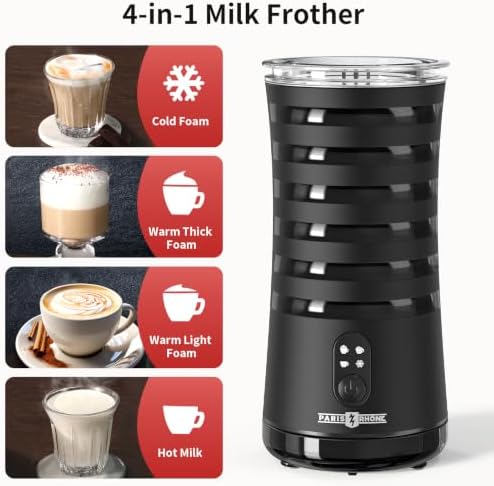 PARIS RHÔNE Milk Frother, 4-in-1 Electric Automatic Milk Steamer - Image 3
