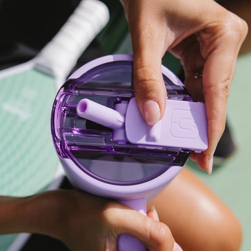 BrüMate Era Flip 40oz Tumbler with 100% Leakproof Covered Straw Lid | Hygienic Covered Straw | Insulated Stainless Steel Water Bottle with Handle | Cup Holder Friendly | BPA-Free (Lilac Dusk) - Image 5