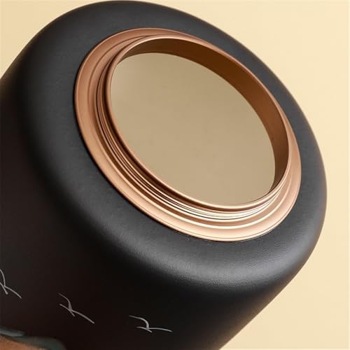 Tea Tins Ceramic Tea Canister with Spiral Suction Double Lid High Grade Sealed Storage Jar Tea Caddy(White,Medium) - Image 3